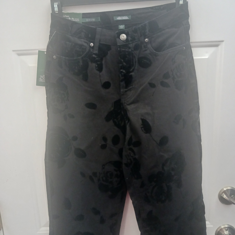 Wild Fable Black Velvet Burnout Jeans